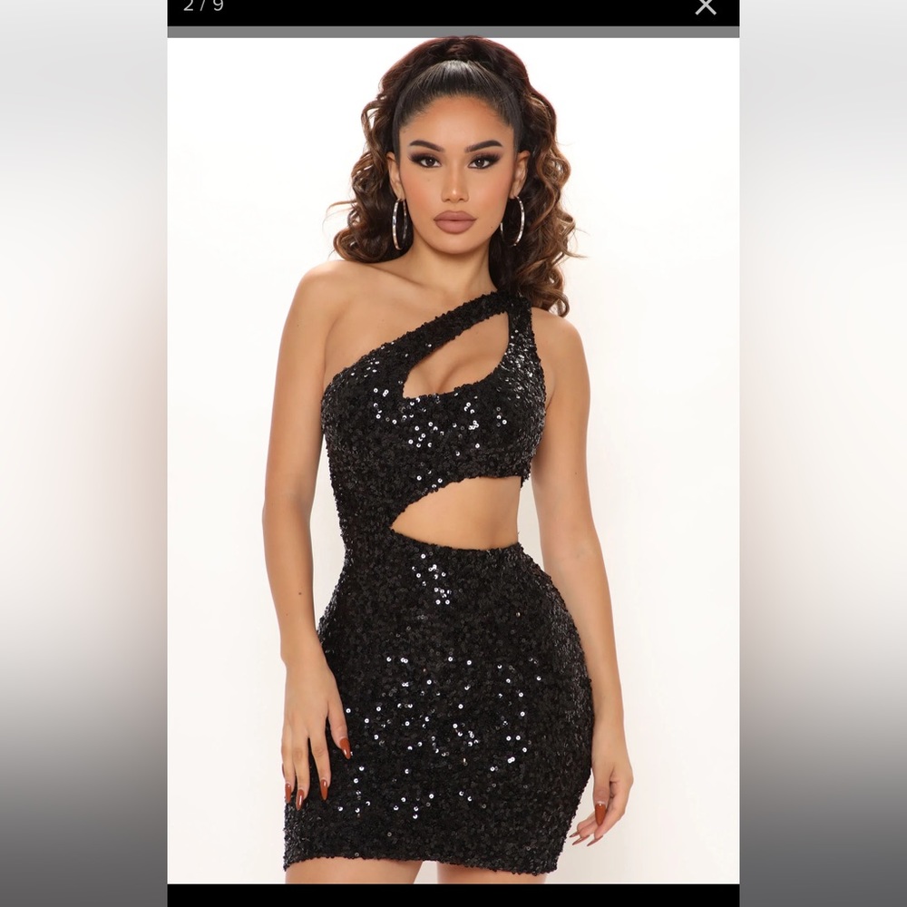Black sequin dress